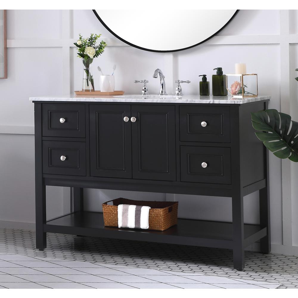 48 in. Single bathroom vanity set in Black. Picture 2