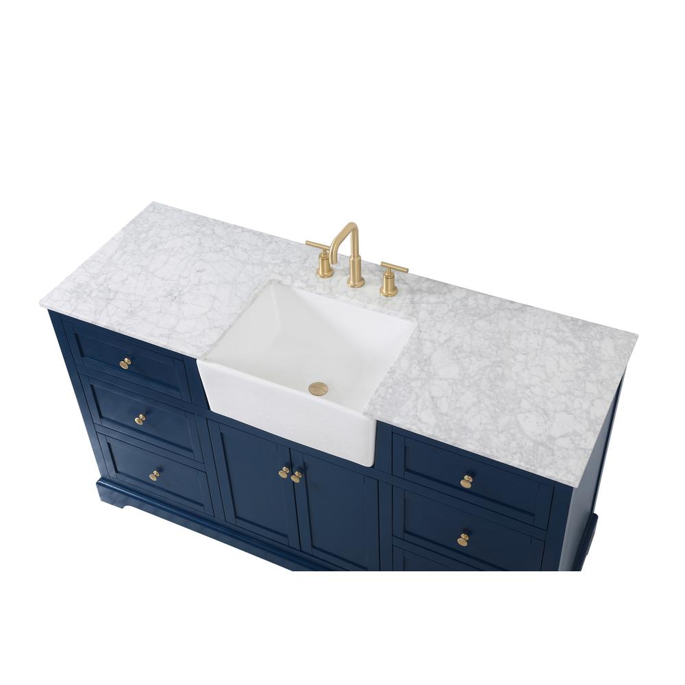 60 inch Single bathroom vanity in blue. Picture 10