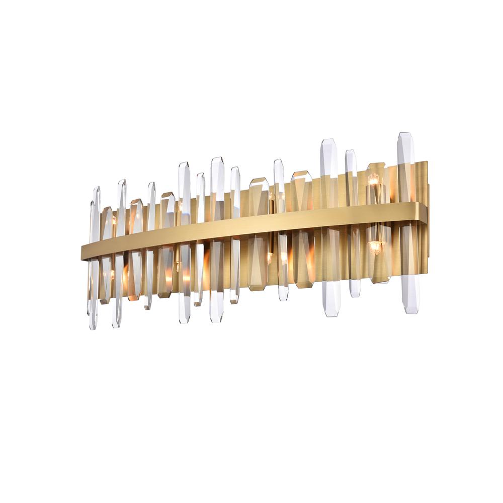 Serena 30 inch crystal bath sconce in satin gold. Picture 2