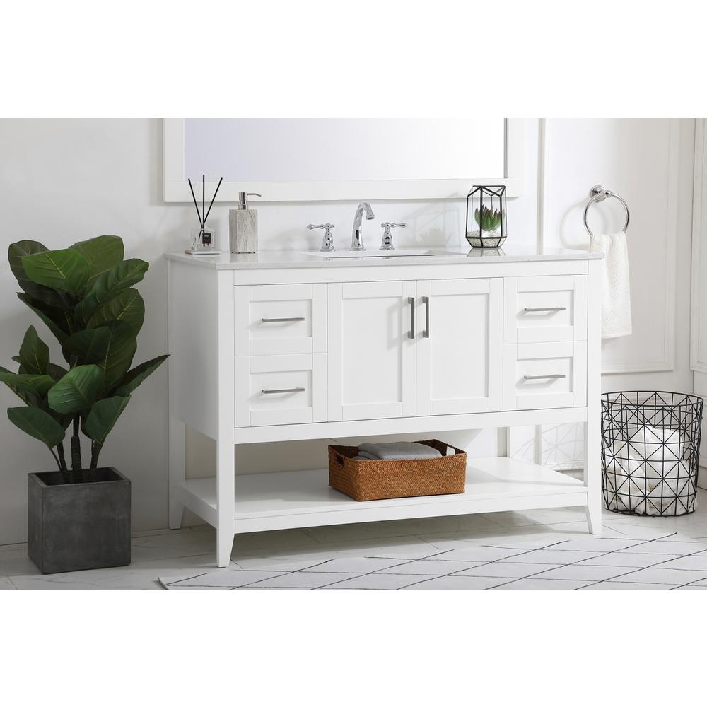 48 inch Single Bathroom Vanity in White. Picture 2