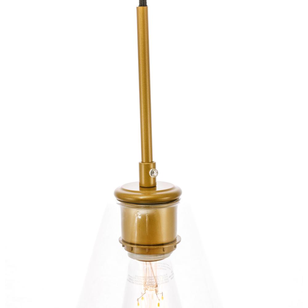 Gene 1 light Brass and Clear glass pendant. Picture 11