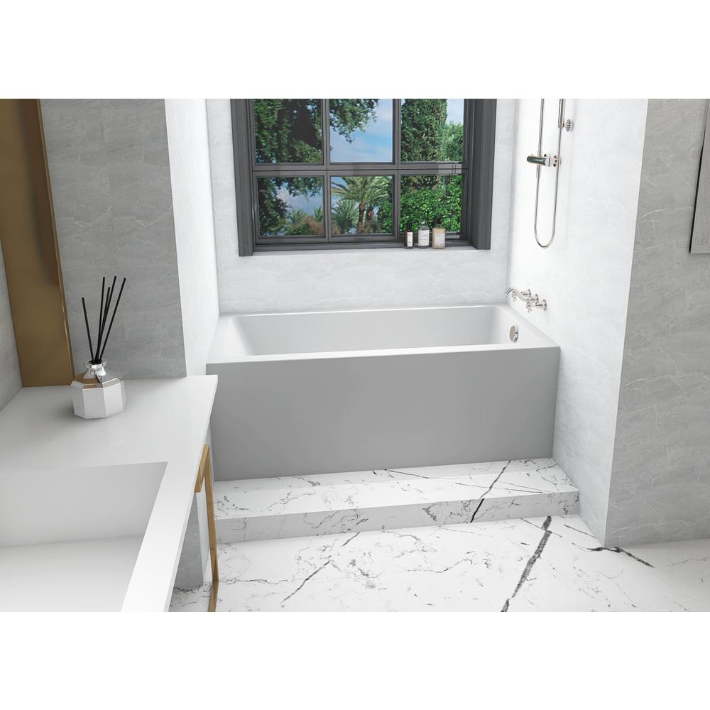 Alcove soaking bathtub 30x60 inch right drain in glossy white. Picture 2