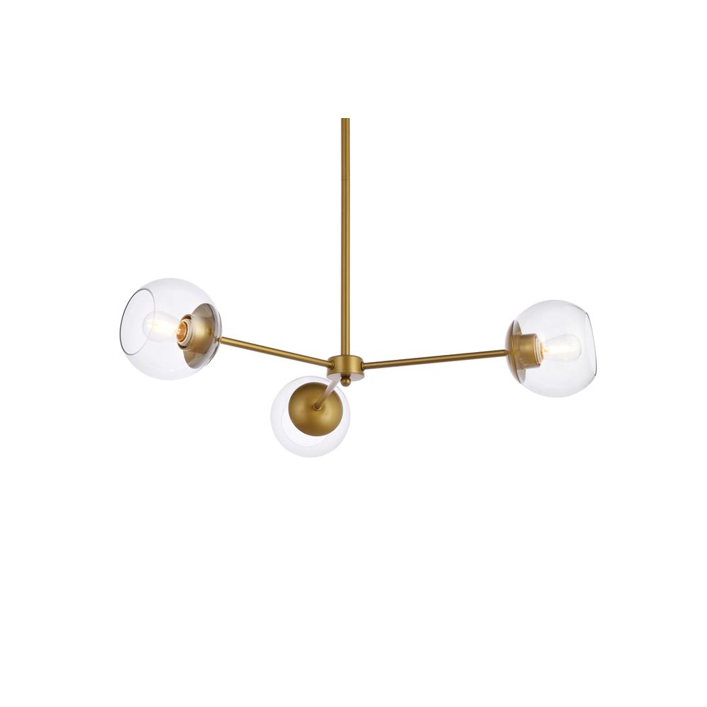 Briggs 32 inch pendant in brass with clear shade. Picture 2