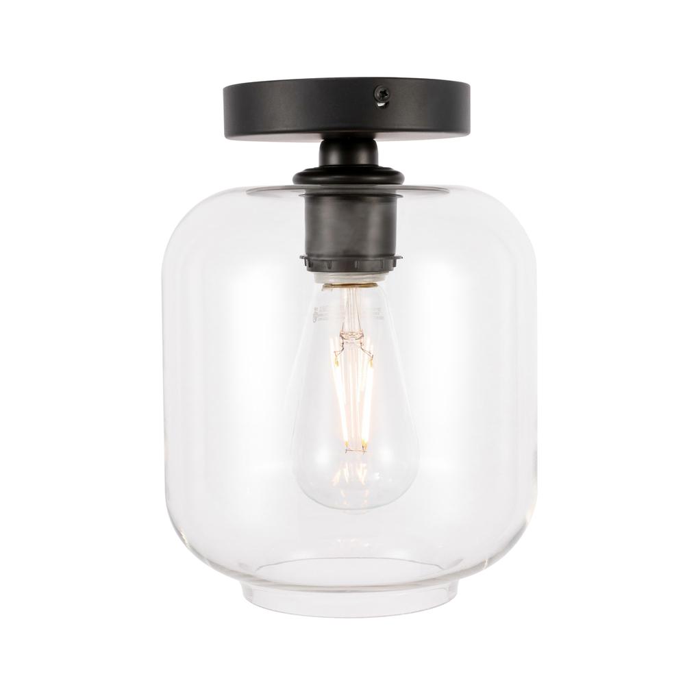 Collier 1 light Black and Clear glass Flush mount. Picture 1