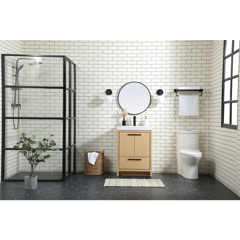 24 inch Single bathroom vanity in Maple. Picture 4