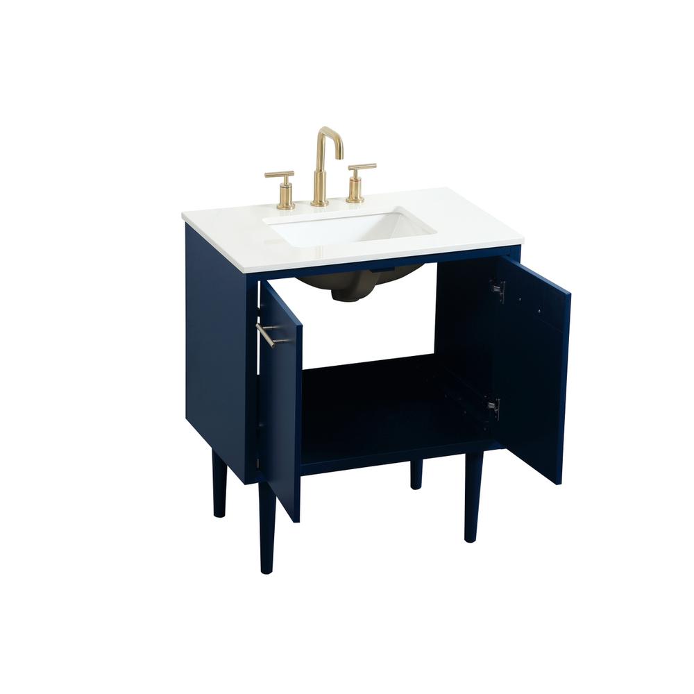 30 inch Single bathroom vanity in blue. Picture 12