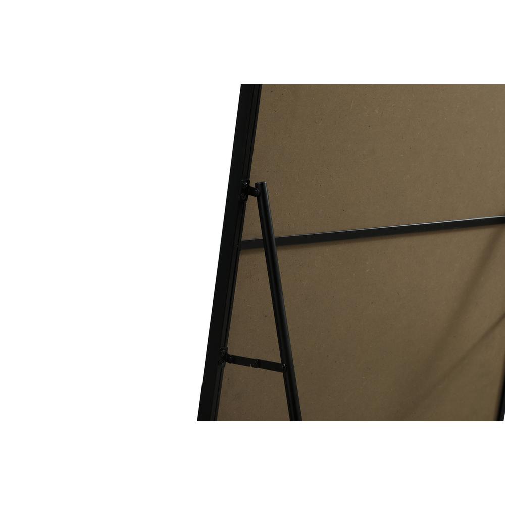 Soft Corner Metal Rectangle Full Length Mirror 32x72 Inch in Black. Picture 7