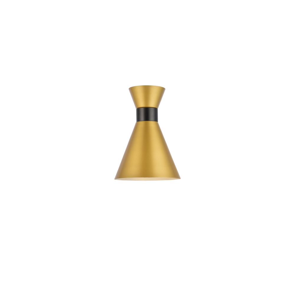 Halycon 6 inch light brass wall sconce. Picture 2