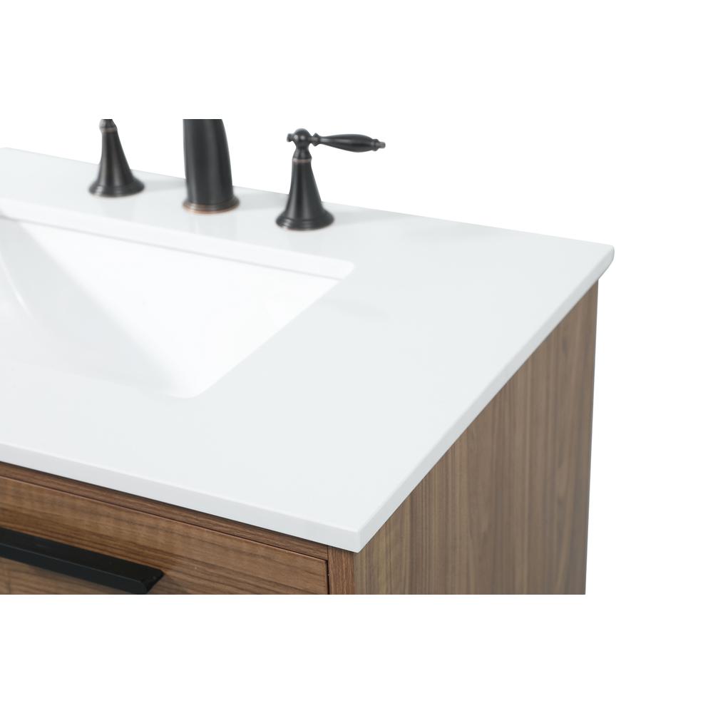 30 inch Single bathroom vanity in walnut brown. Picture 11