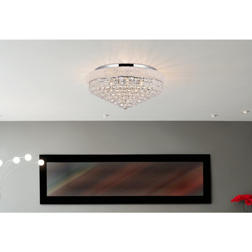 Primo 15 light Chrome Flush Mount Clear Royal Cut Crystal. Picture 7