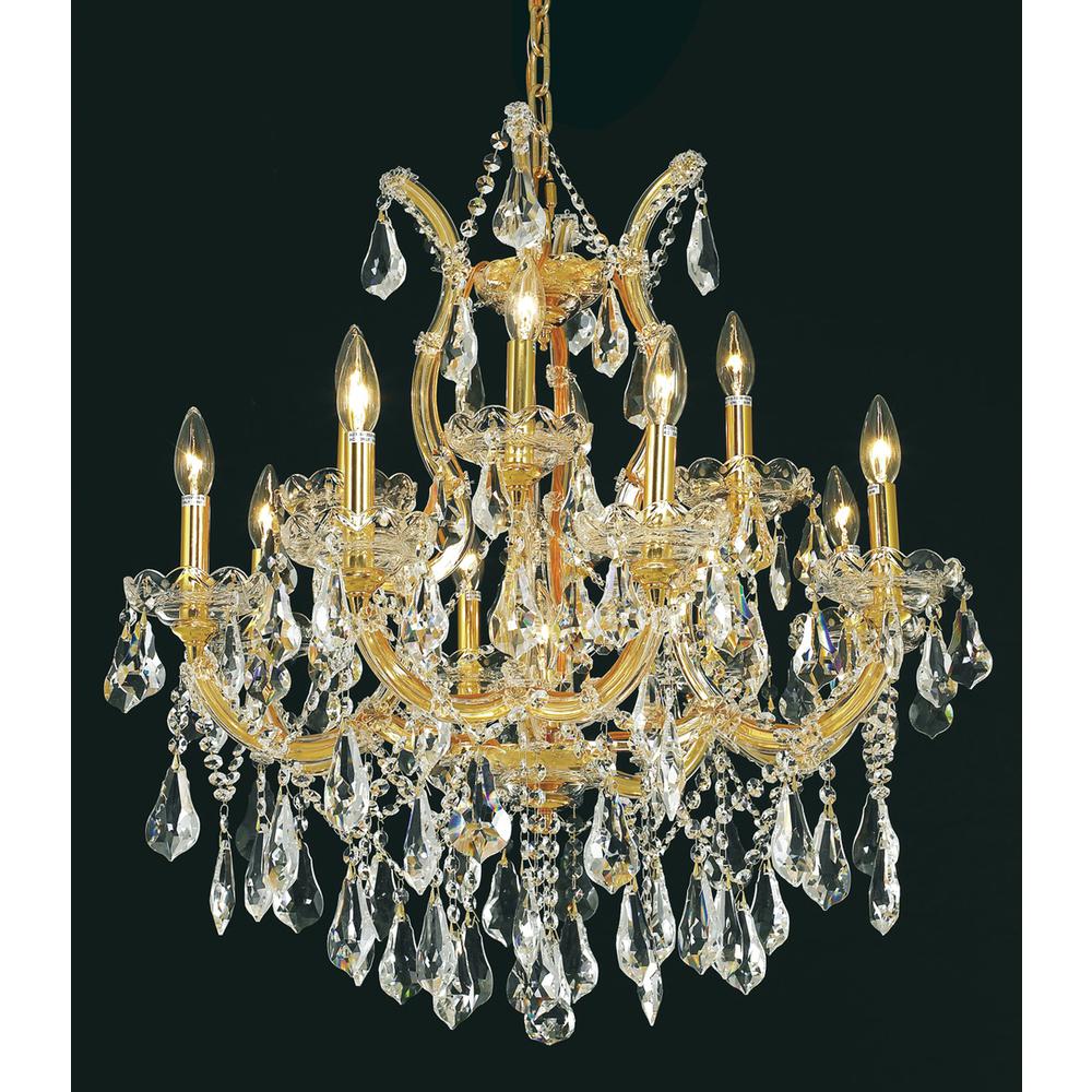 Maria Theresa 13 light Gold Chandelier Clear Royal Cut Crystal. Picture 1