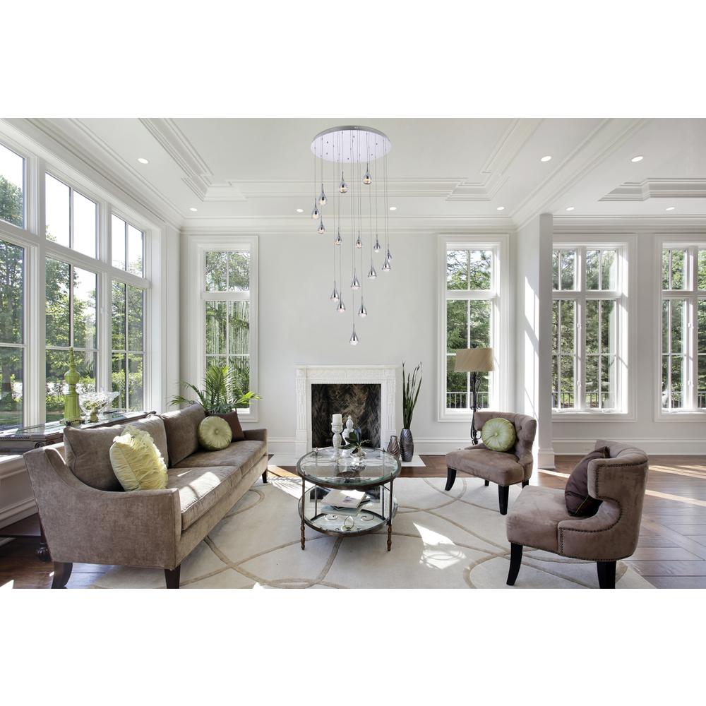 Amherst 36 inch LED chandelier in chrome. Picture 7