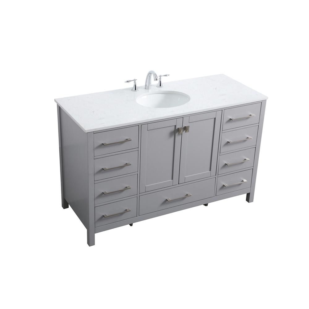 54 Inch SIngle Bathroom Vanity In Grey. Picture 8