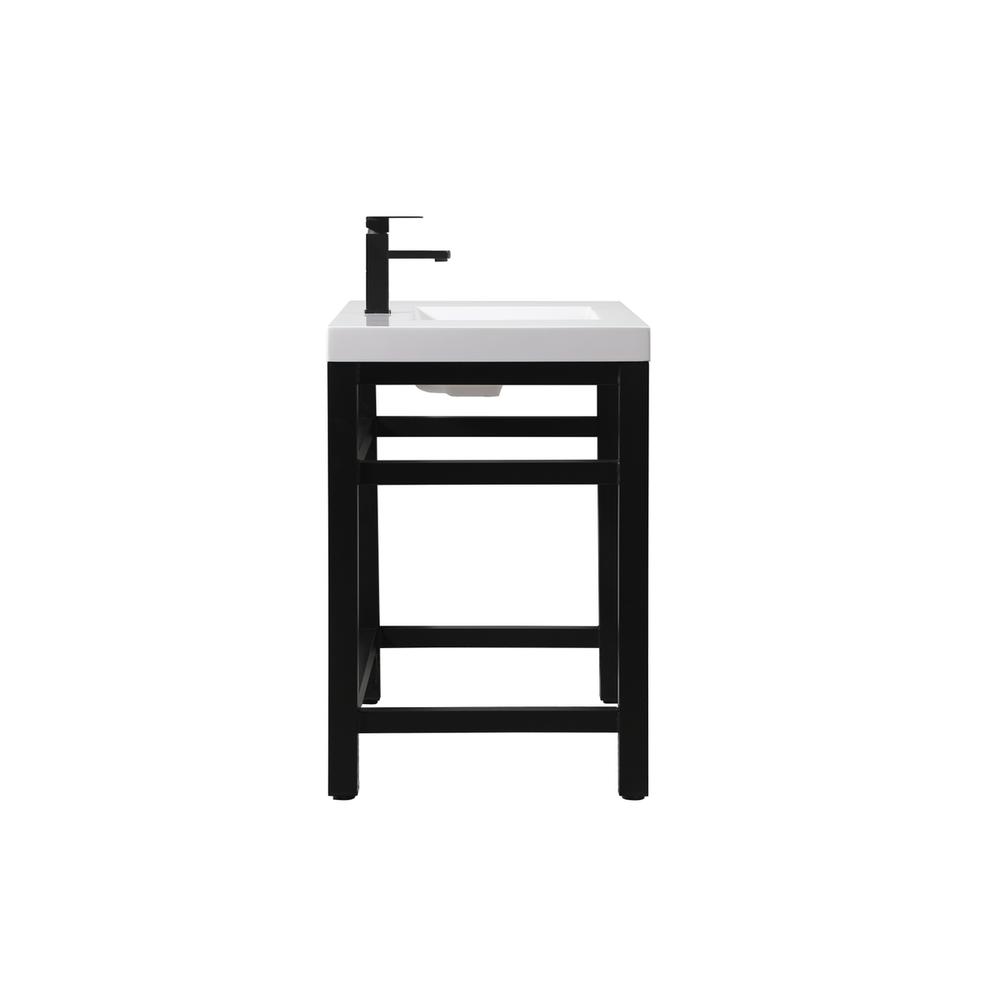 36 inch ADA compliant Single bathroom metal vanity in black. Picture 12