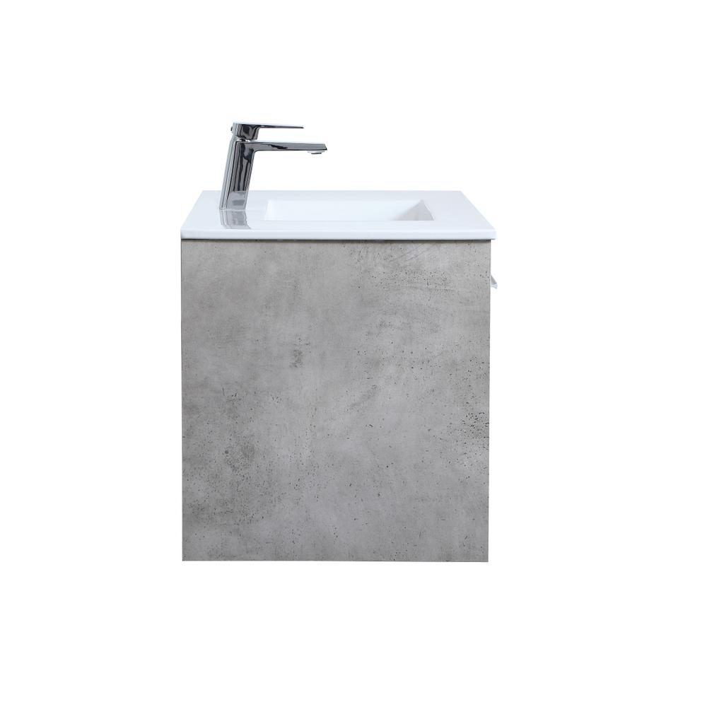 36 inch  Single Bathroom Floating Vanity in Concrete Grey. Picture 11