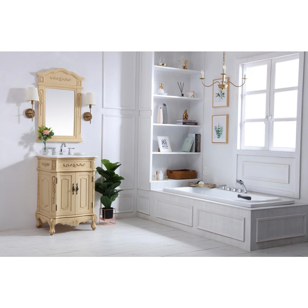24 inch Single Bathroom vanity in light antique beige. Picture 9