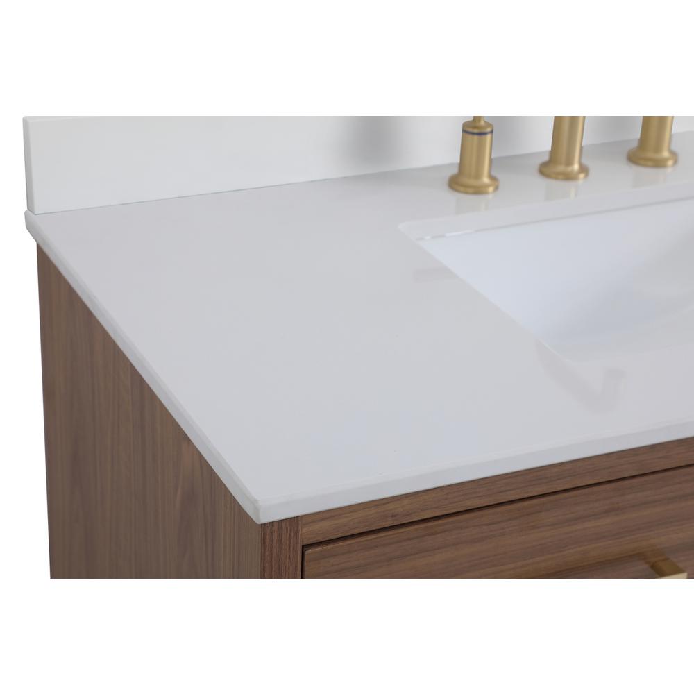 42 inch bathroom Vanity in Walnut Brown with Backsplash. Picture 11