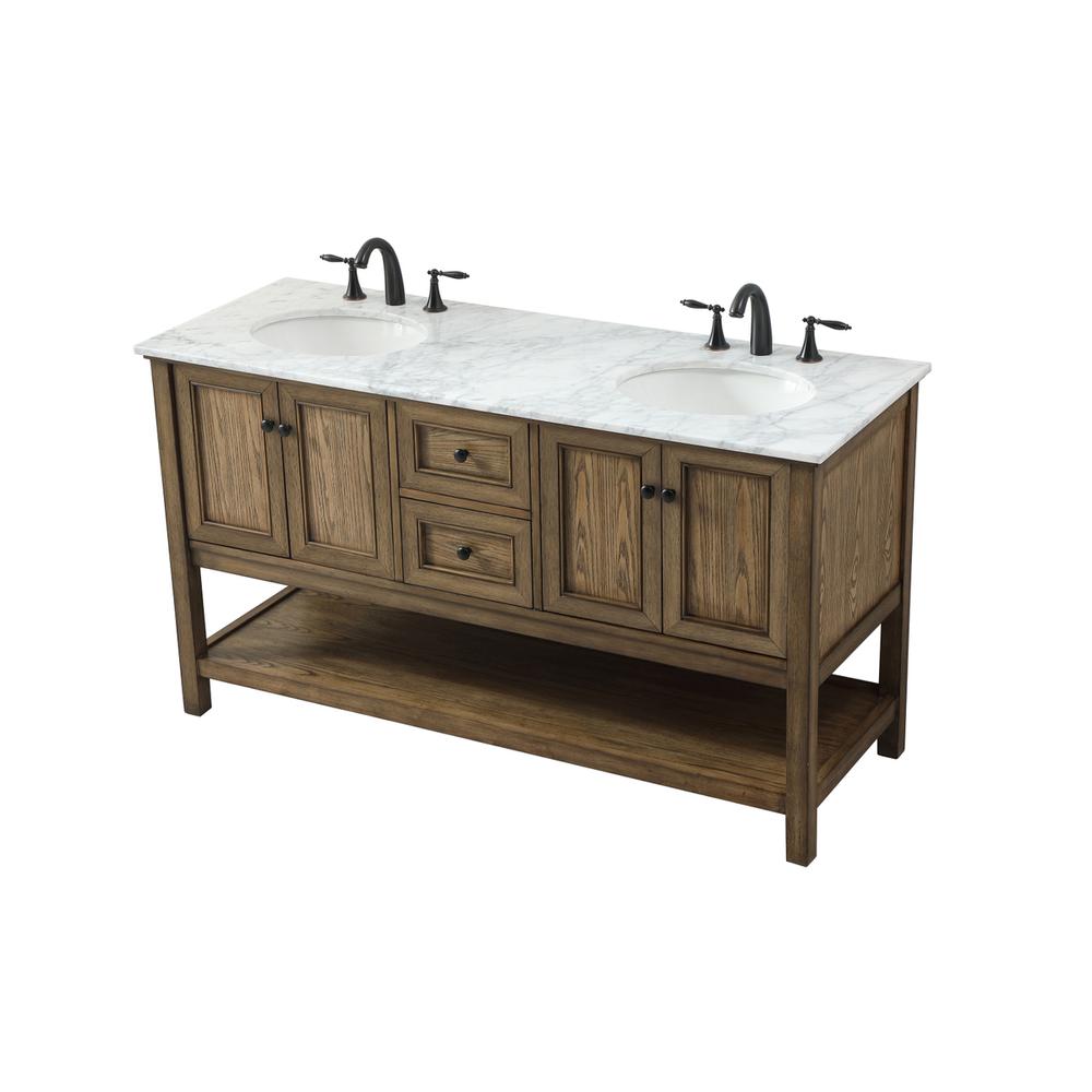 60 inch double bathroom vanity in driftwood. Picture 8