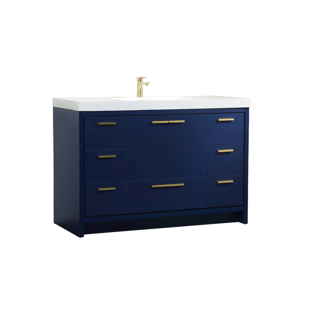 48 Inch Single Bathroom Vanity In Blue. Picture 8