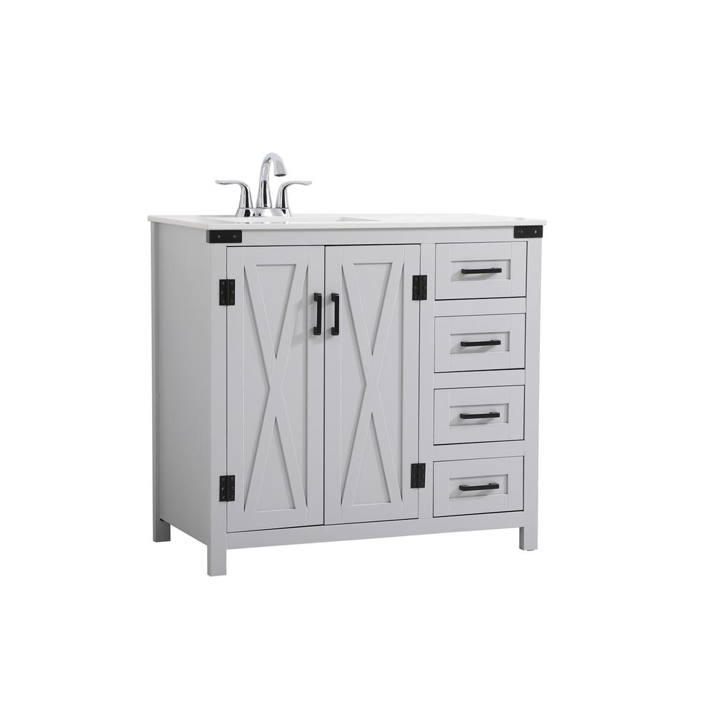 36 inch bathroom vanity in Grey. Picture 6