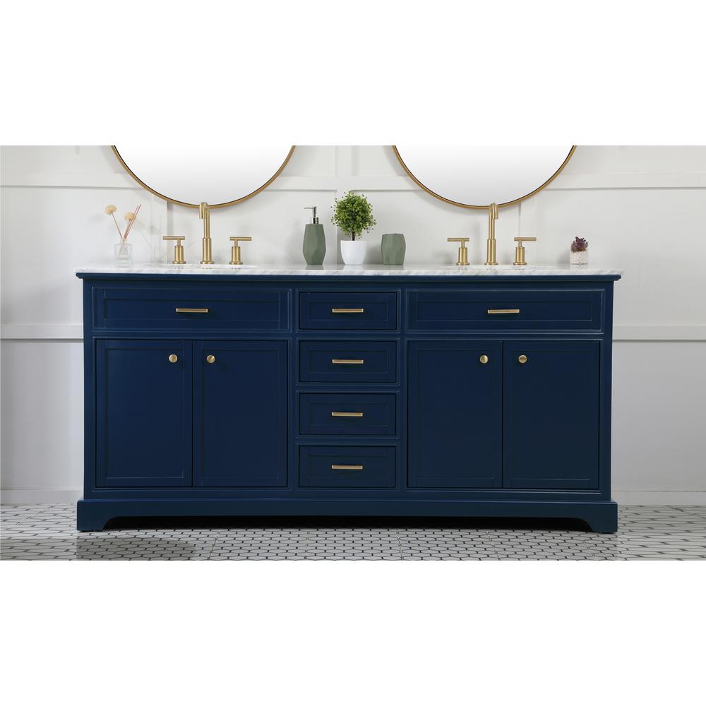 72 inch double bathroom vanity in blue. Picture 14