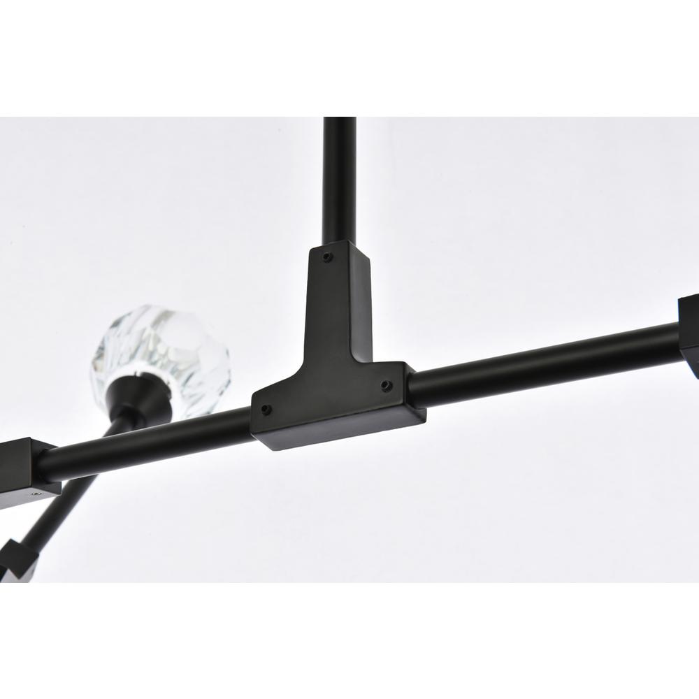 Zayne 8 Light Pendant in Black. Picture 5