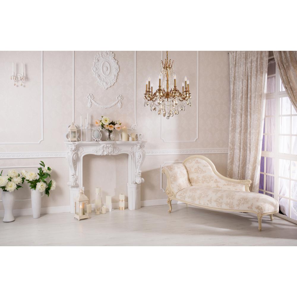 Rosalia 10 light French Gold Chandelier Golden Teak (Smoky) Royal Cut Crystal. Picture 7