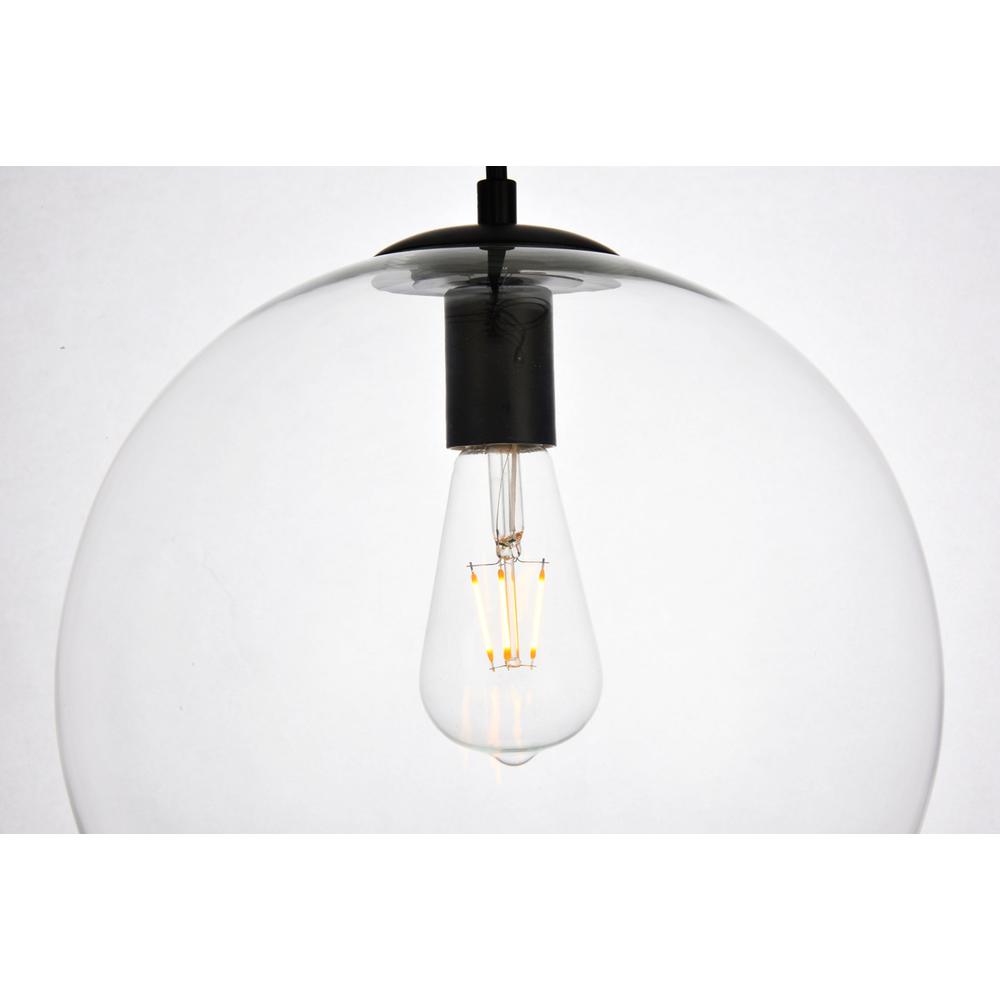 Placido Collection Pendant D11.8 H11.4 Lt:1 Black and Clear Finish. Picture 3