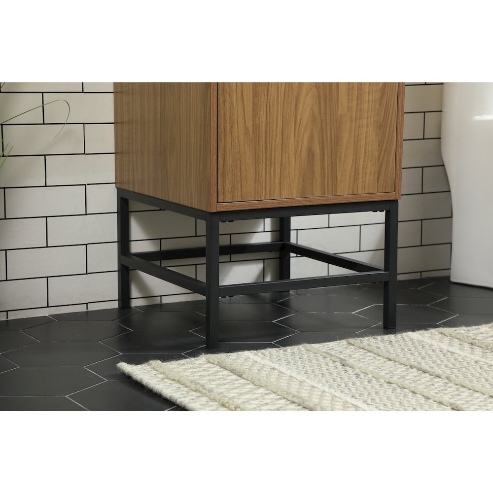 18 Inch Single Bathroom Vanity In Walnut Brown. Picture 7