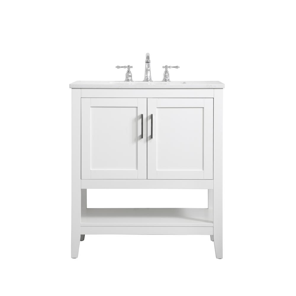 30 inch Single Bathroom Vanity in White. Picture 1