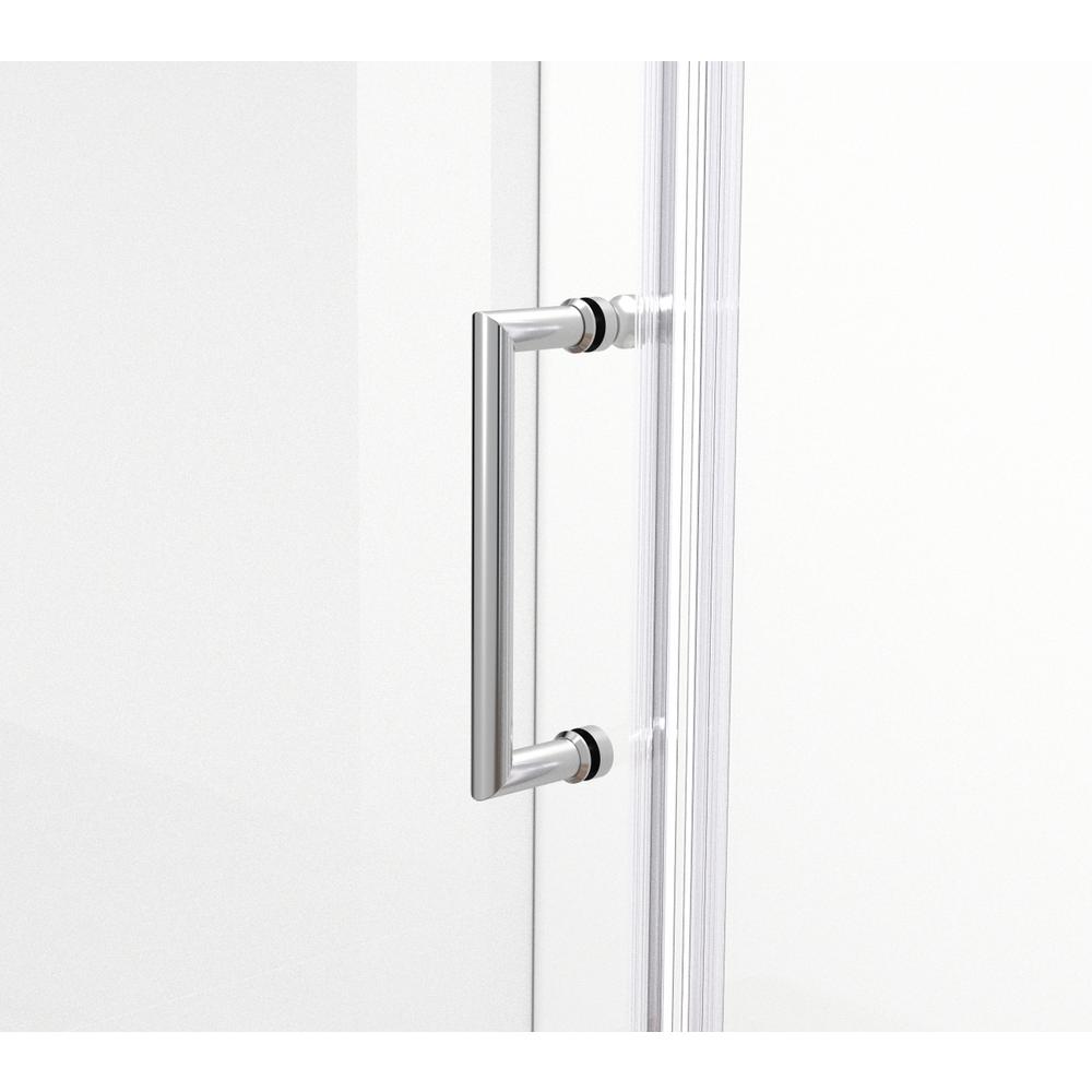 Semi-frameless hinged shower door 60 x 72 Polished Chrome. Picture 8