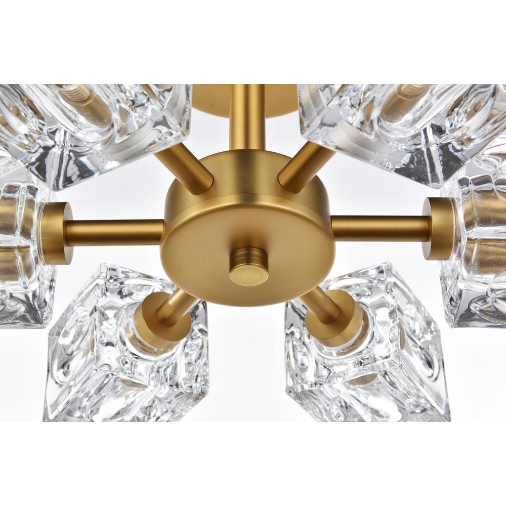 Lyra 14 inch Flush Mount in Satin Gold. Picture 3