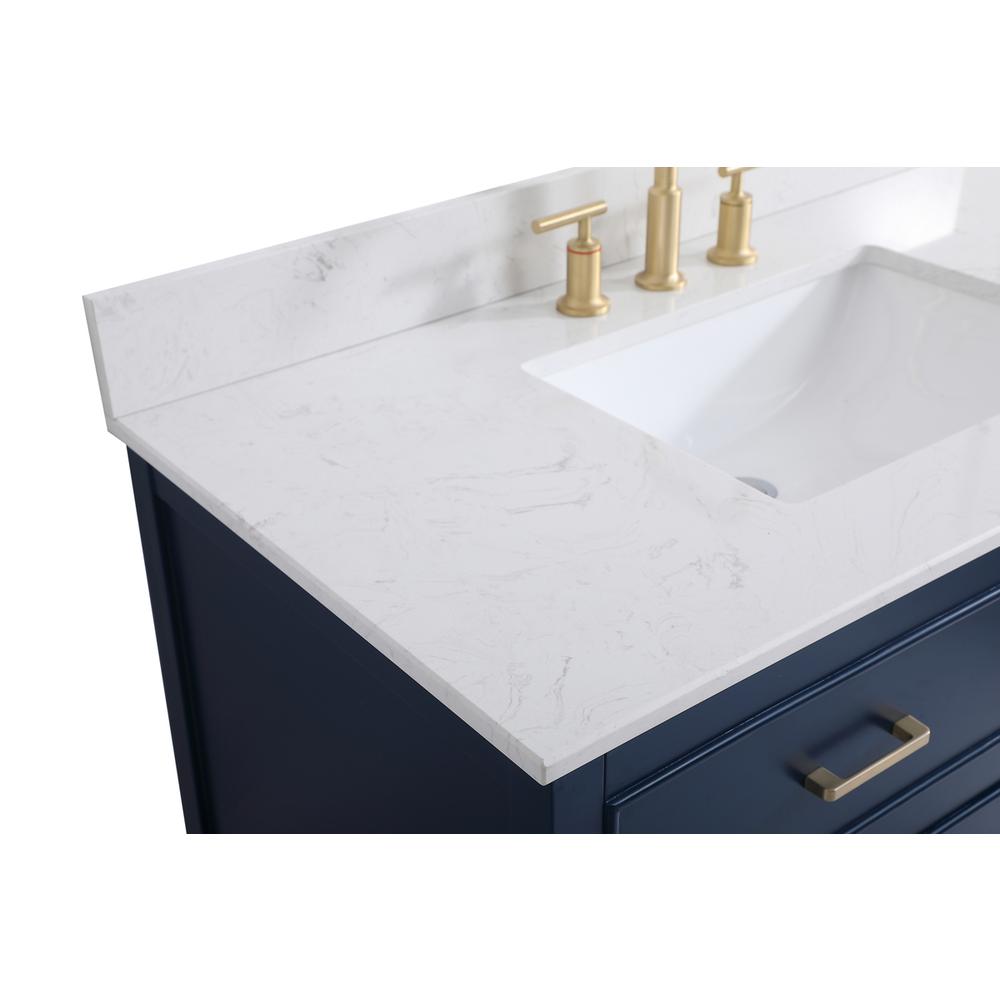 42 inch Single bathroom vanity in blue with backsplash. Picture 11
