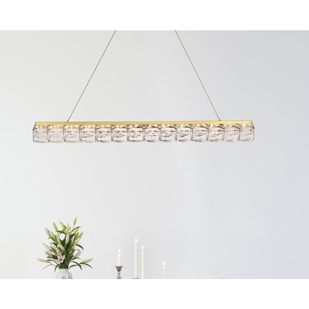 Valetta 42 inch LED linear pendant in gold. Picture 8