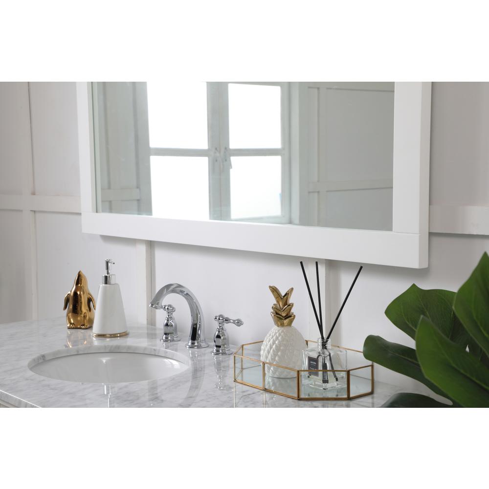 Aqua rectangle vanity mirror 48 inch in White. Picture 4