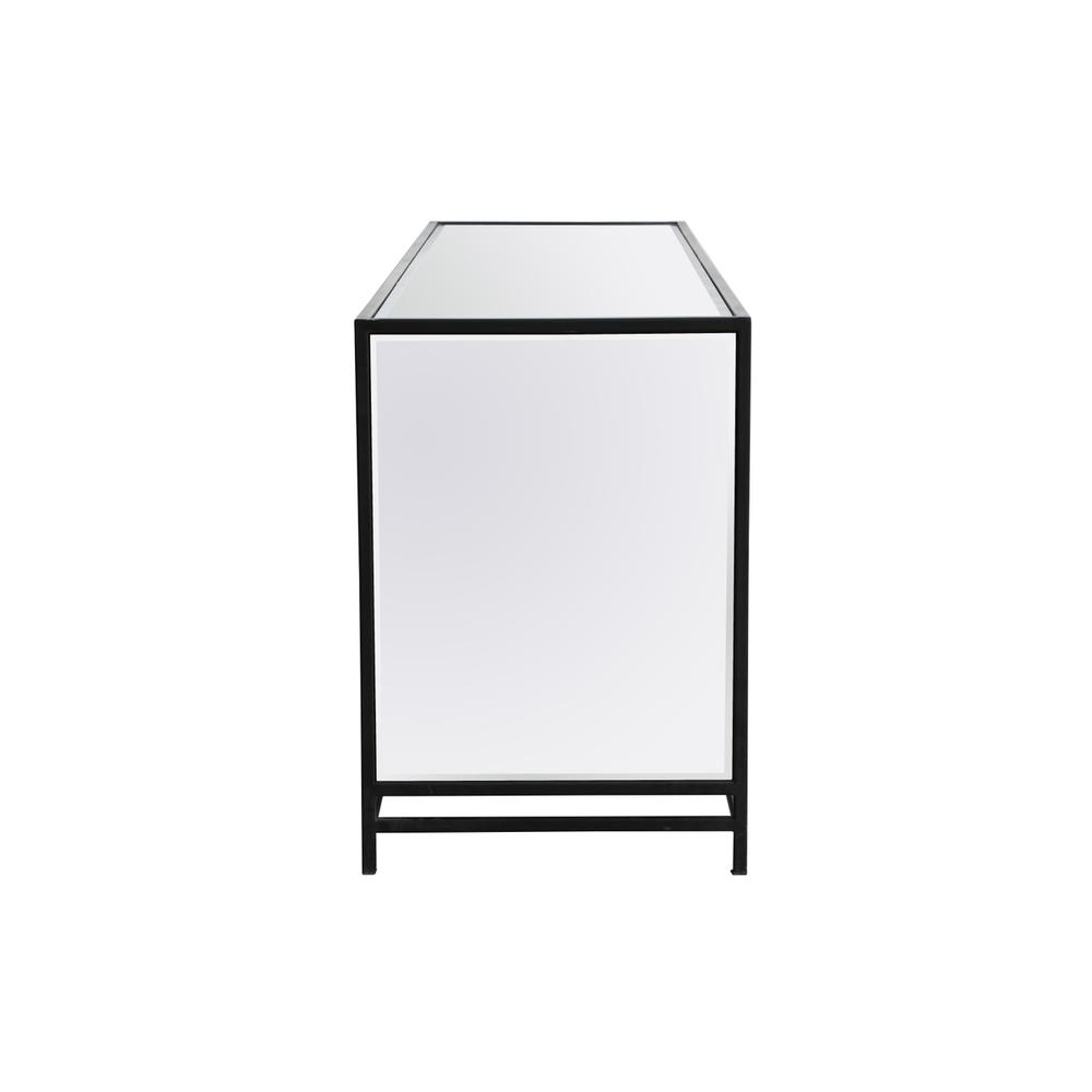 James 72 in. mirrored tv stand with crystal fireplace in black. Picture 11