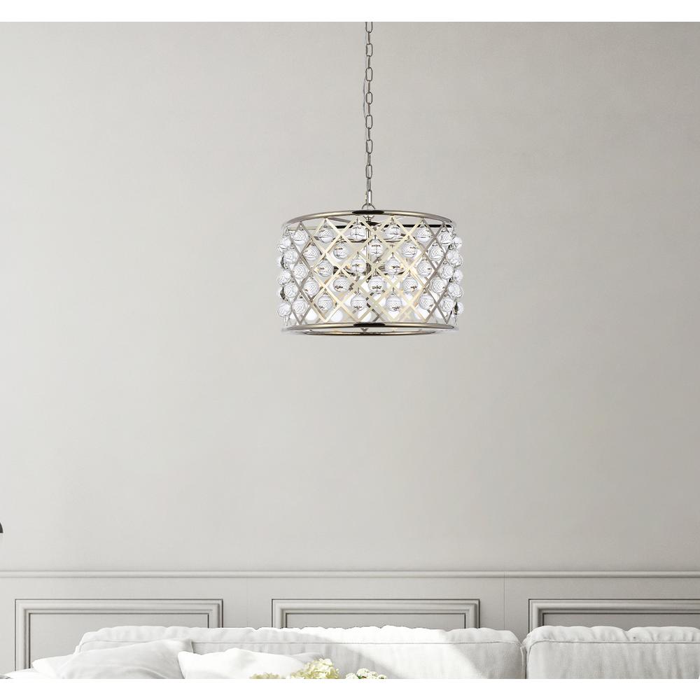 Madison 6 light polished nickel Pendant Clear Royal Cut Crystal. Picture 7