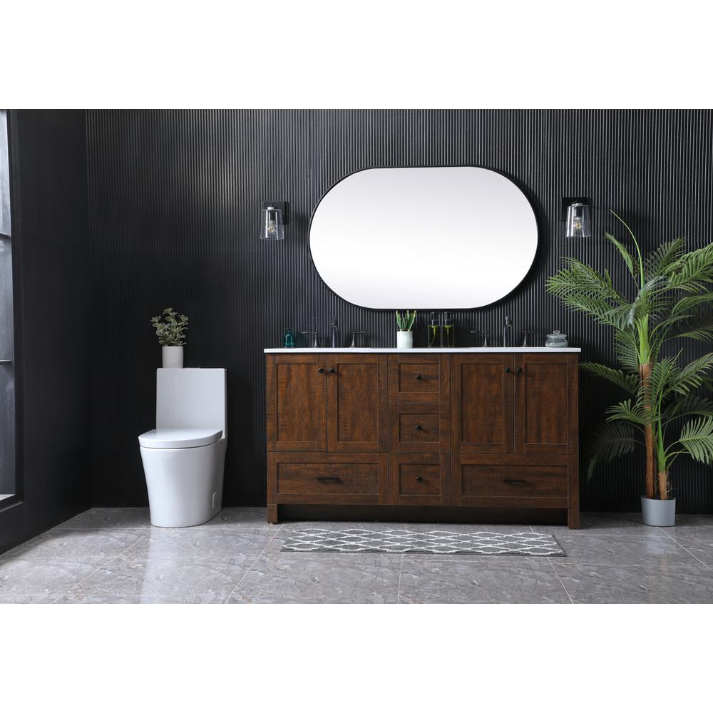 60 Inch Double Bathroom Vanity In Expresso. Picture 4