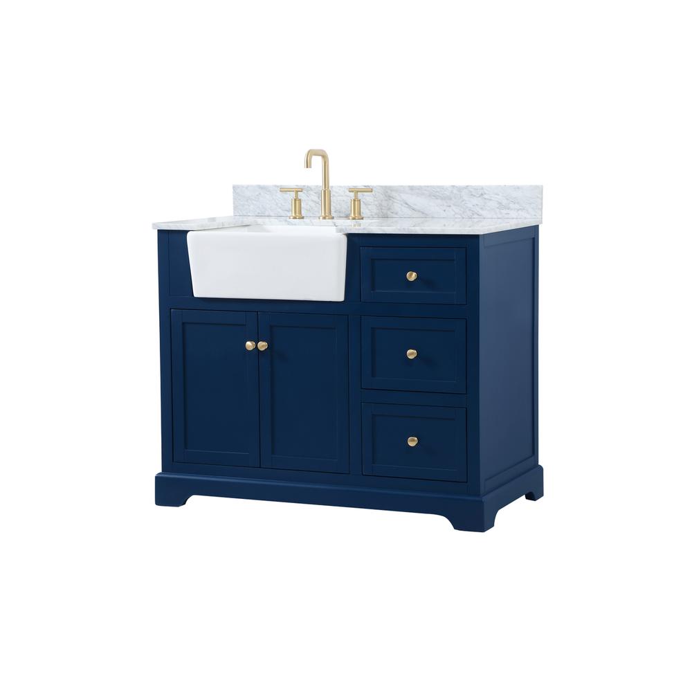 42 inch Single bathroom vanity in blue with backsplash. Picture 7