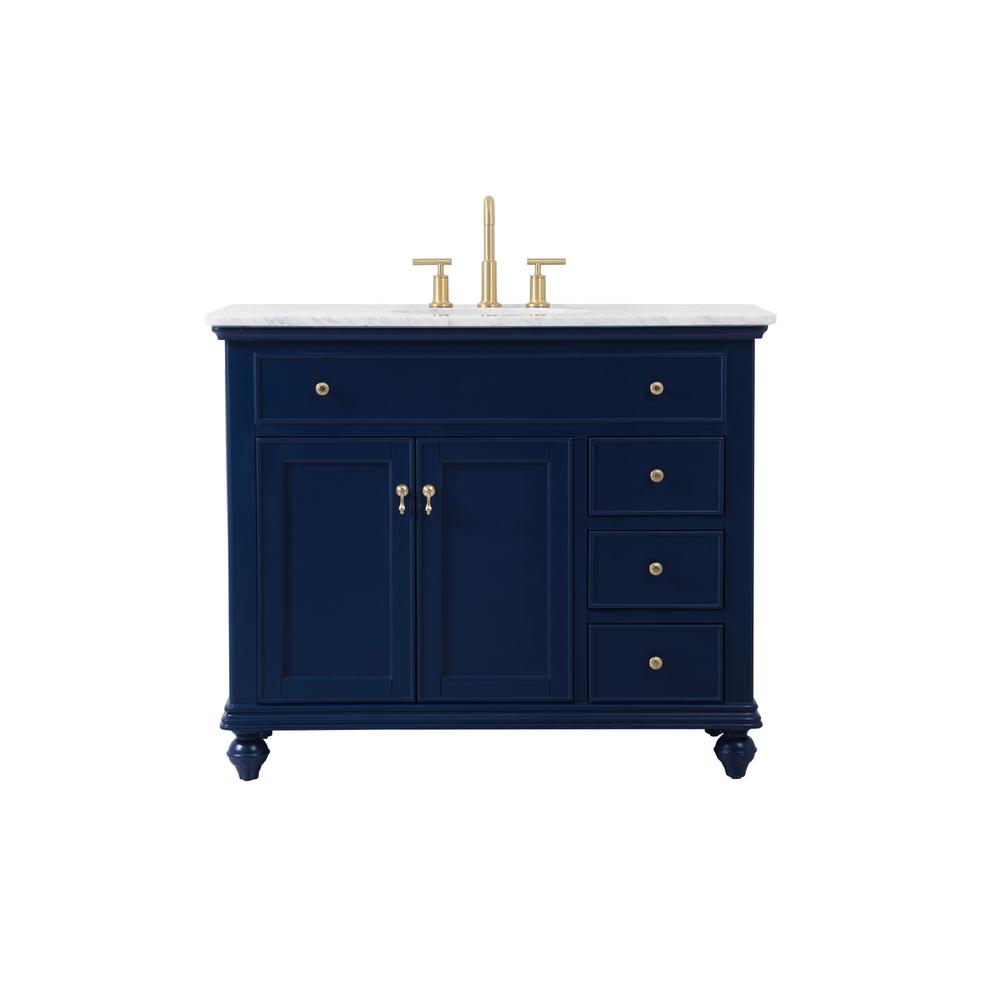 42 inch Single bathroom vanity in blue. Picture 1
