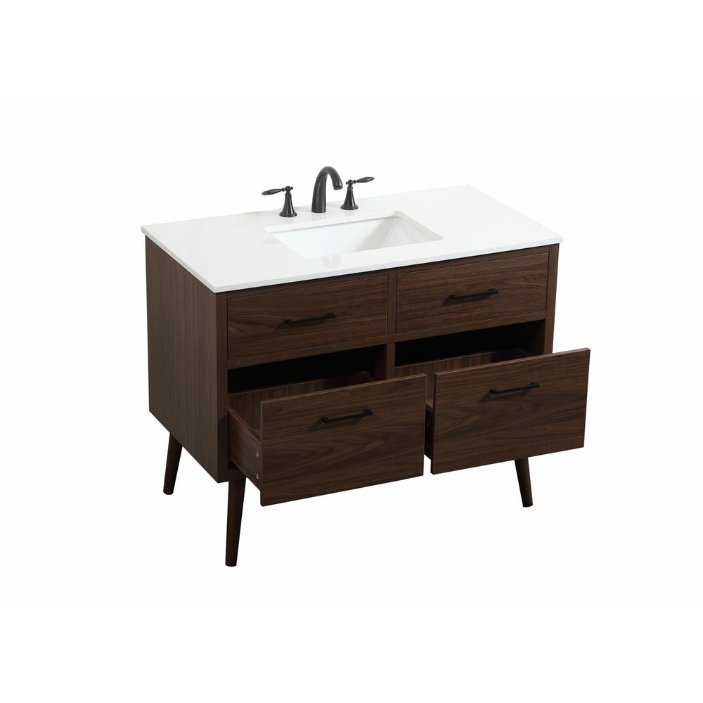 42 inch Single bathroom vanity in walnut. Picture 9