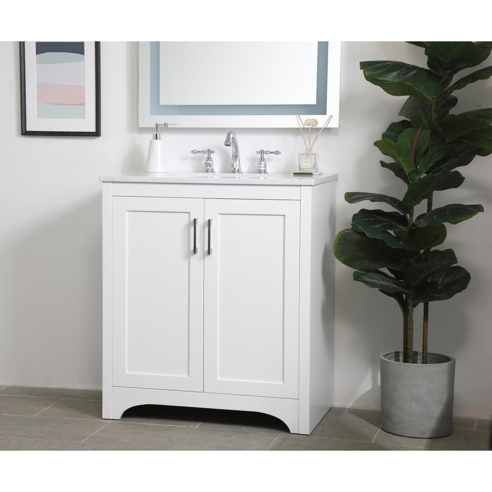 30 inch Single Bathroom Vanity in White. Picture 2