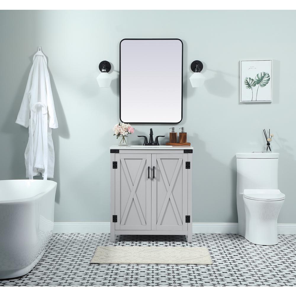 30 inch Single bathroom vanity in grey. Picture 4