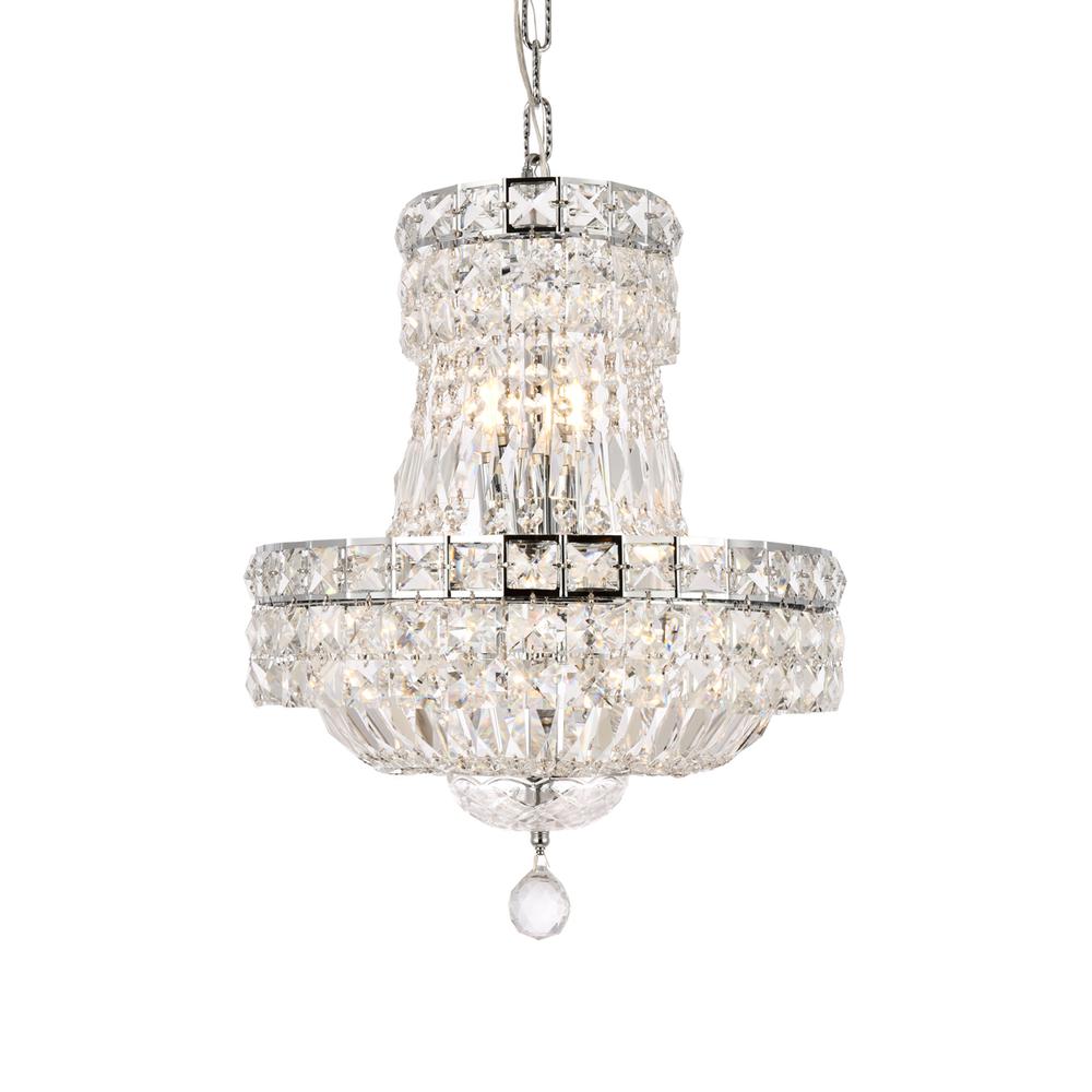 Tranquil 6 light Chrome Pendant Clear Royal Cut Crystal. Picture 2