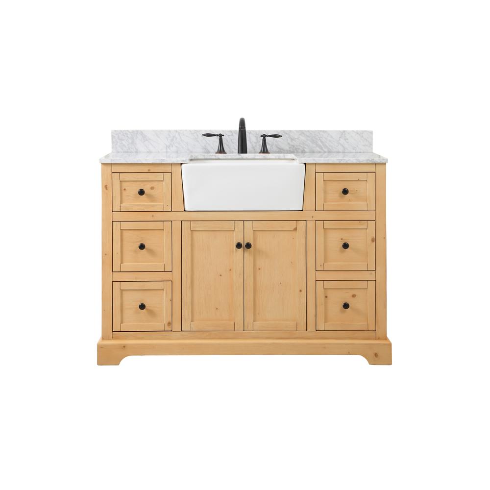 48 inch Single bathroom vanity in natural wood. Picture 1