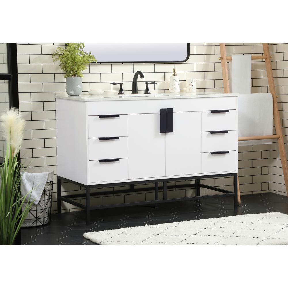 48 inch Single bathroom vanity in white. Picture 2