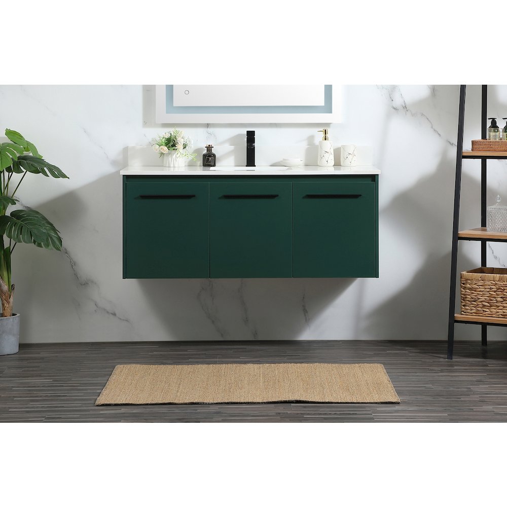 48 Inch Single Bathroom Vanity In Green With Backsplash. Picture 2