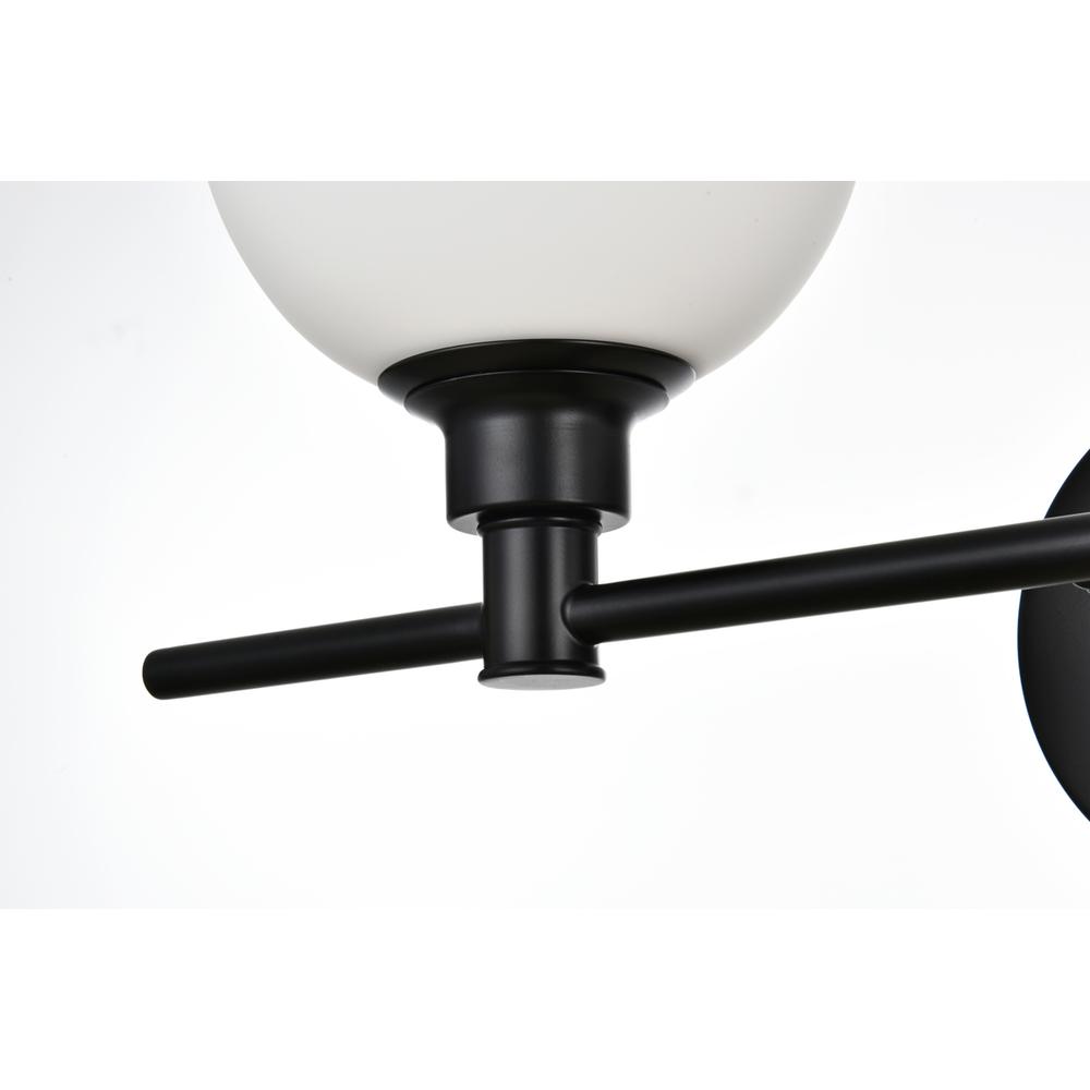 Cordelia 2 light Black and frosted white Bath Sconce. Picture 4