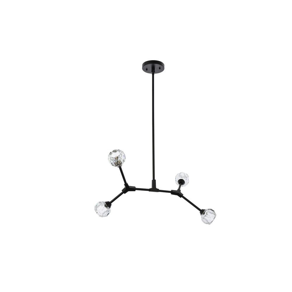Zayne 4 Light Pendant in Black. Picture 6