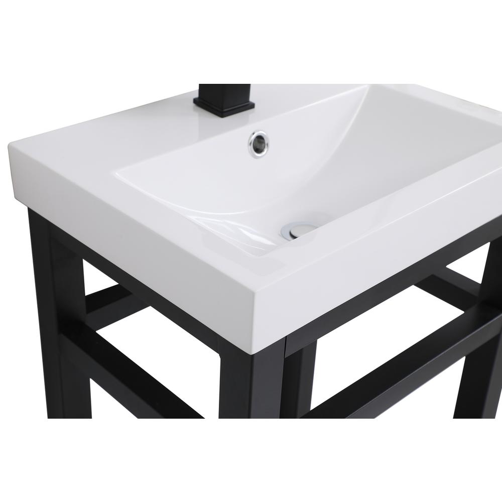 18 inch Single Bathroom Metal Vanity in Black. Picture 9